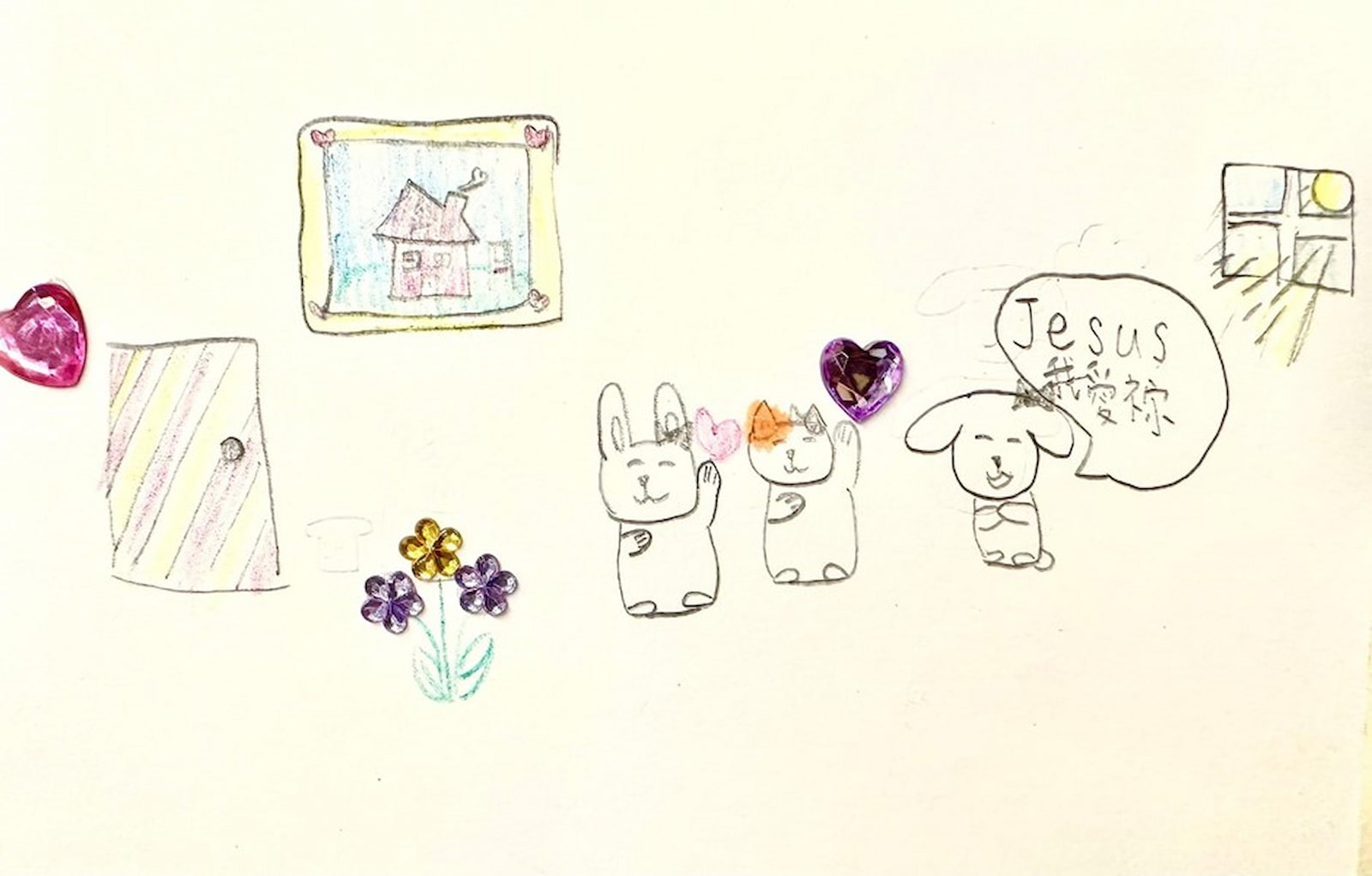 兒童病房的孩子手繪。照片提供／趙芳欣