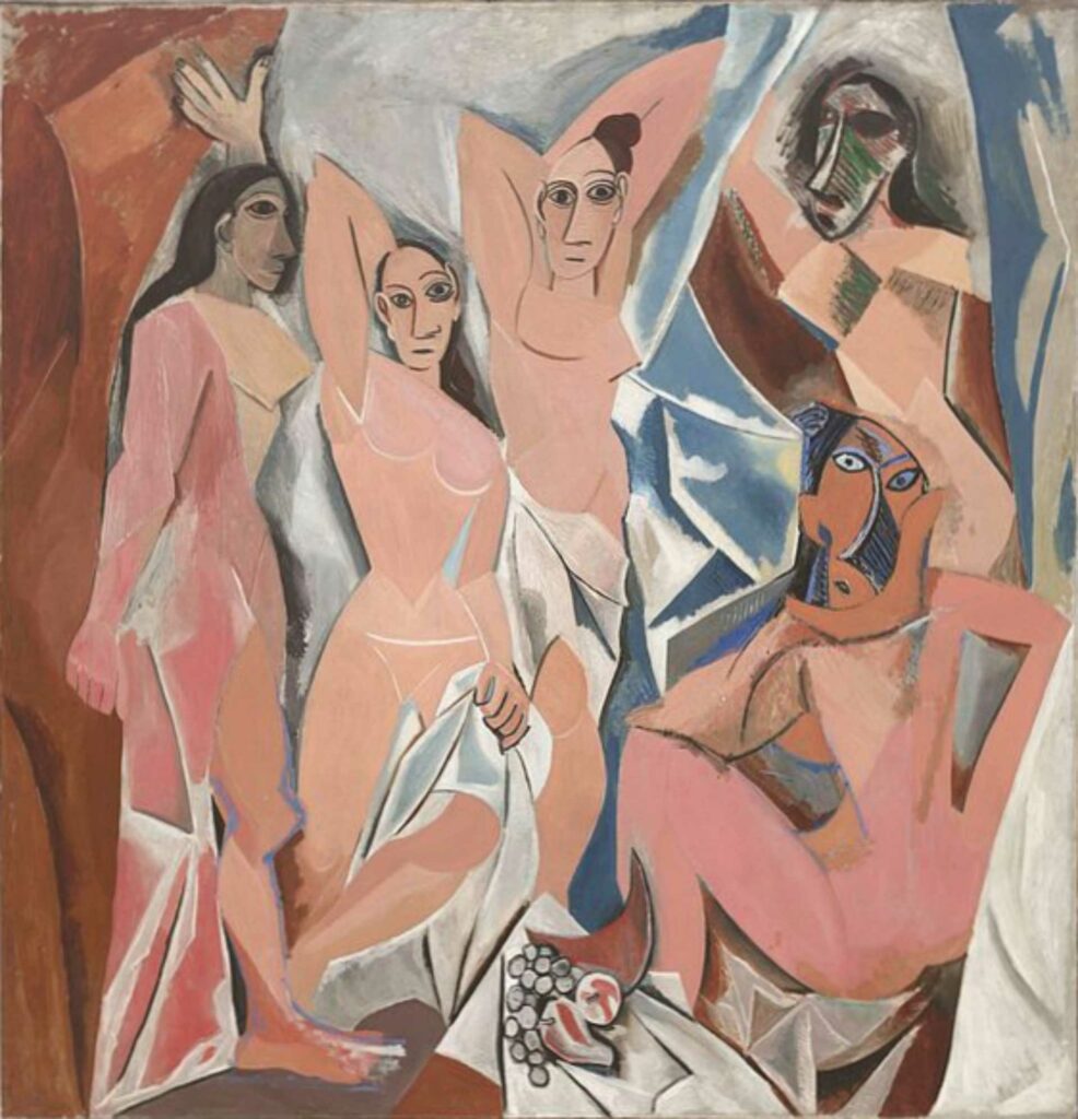《亞維農的少女》（Les Demoiselles d'Avignon，1907）的五位模特兒是妓院裡的妓女。（取材自維基）