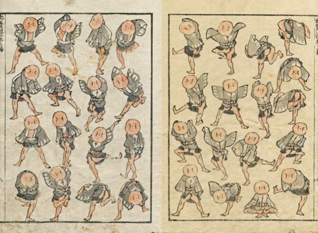 ｜《北齋漫畫》中的人物儀態多樣、生動有趣，對畫家來說極具參考價值。（圖／太田記念美術館）