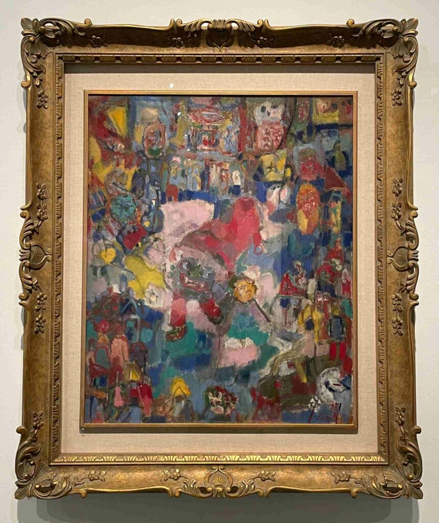 |廖繼春〈舞獅〉(1973,私人收藏)。