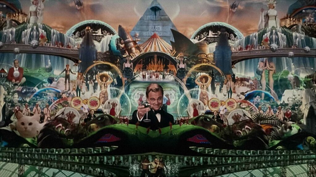 ｜在「集體夢境」展區，播映馬可・布蘭比拉的錄像作品〈天堂之門〉（2022）。同樣以但丁《神曲》為靈感的創作，和展場中的達利繪畫〈邏輯學家魔鬼〉，又形成另一組搖呼相映的對話。