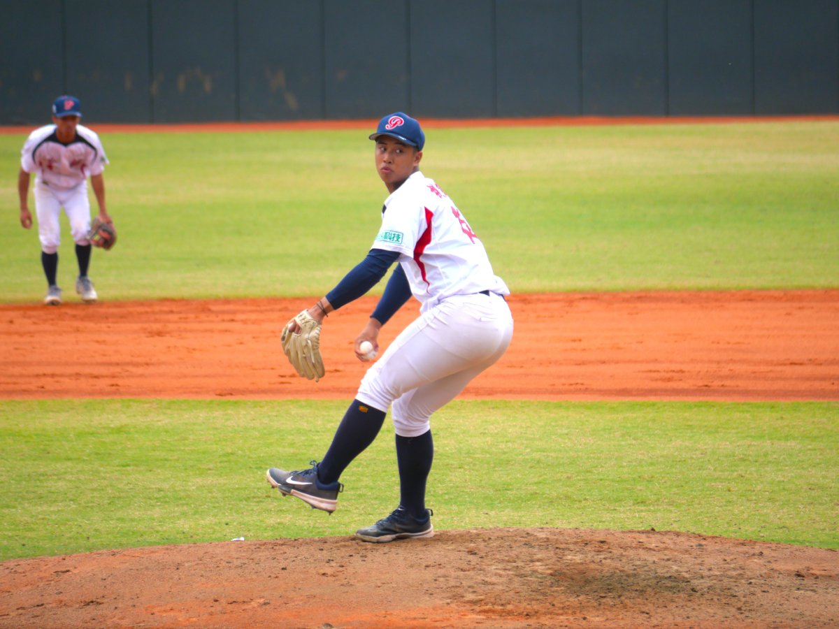 平鎮高中投手蔡辰瀧。攝影／吳敏欣