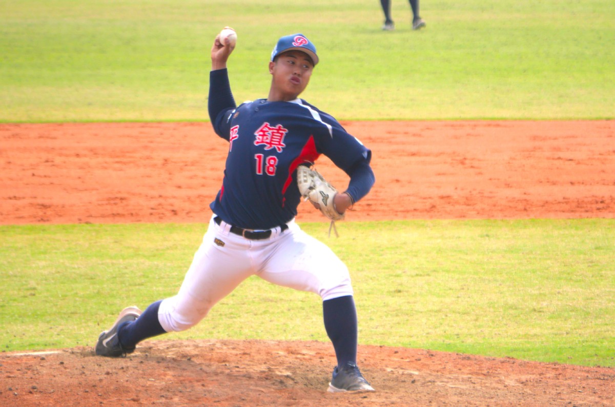 平鎮高中投手蔡辰瀧。攝影／吳敏欣