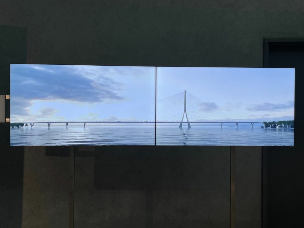 ｜2015 年，ZHA 參與競圖時，建模製作淡江大模施工完後的模擬影片，並非 AI 生成。