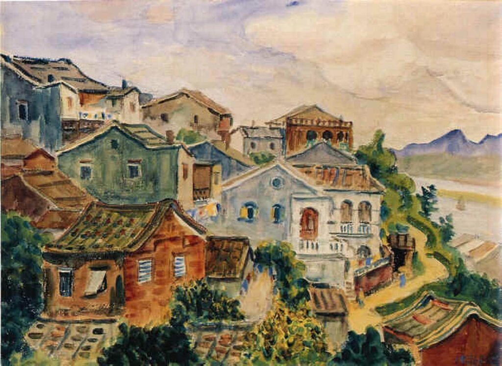 |倪蔣懷《淡水家屋》,1936。(圖/北美館典藏)
