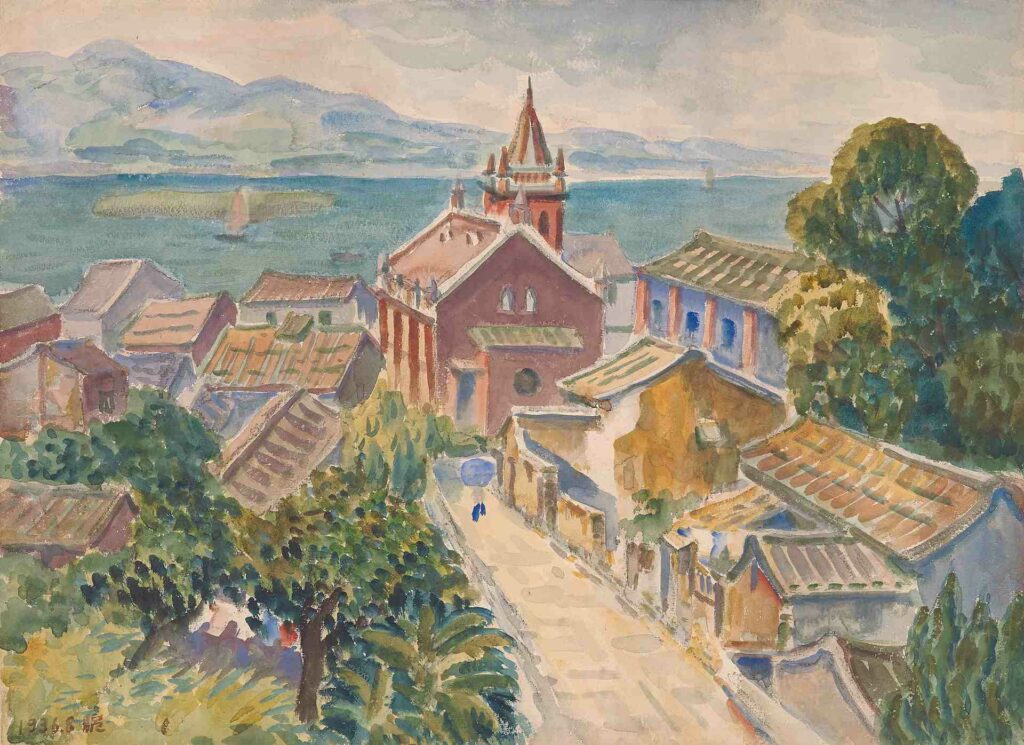 |倪蔣懷《淡水景色》,1936(圖/順益美術館典藏)