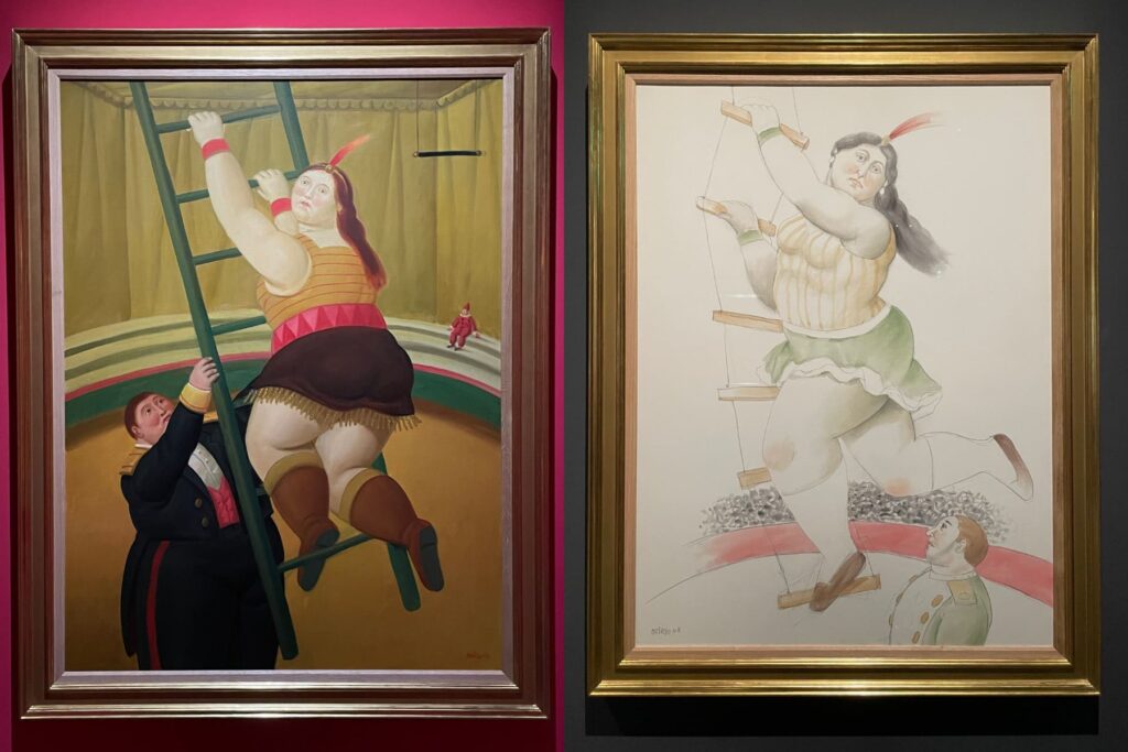 ｜同一主題的油畫作品和草稿，並未規劃在同一展間。