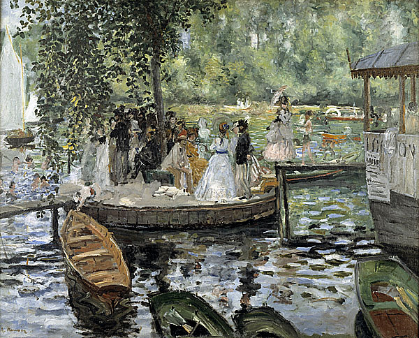 《蛙塘》(La Grenouillere, 1869)畫法新穎,是雷諾瓦印象派生涯的里程碑。